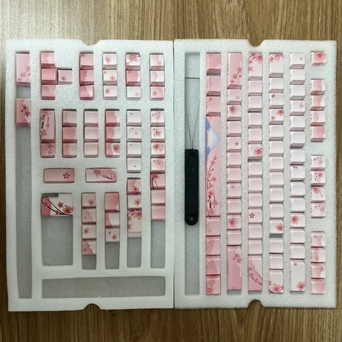 MATHEW Blossom Keycaps PBT Doubleshot Shine Through Вишневый Профиль 127 клавиш