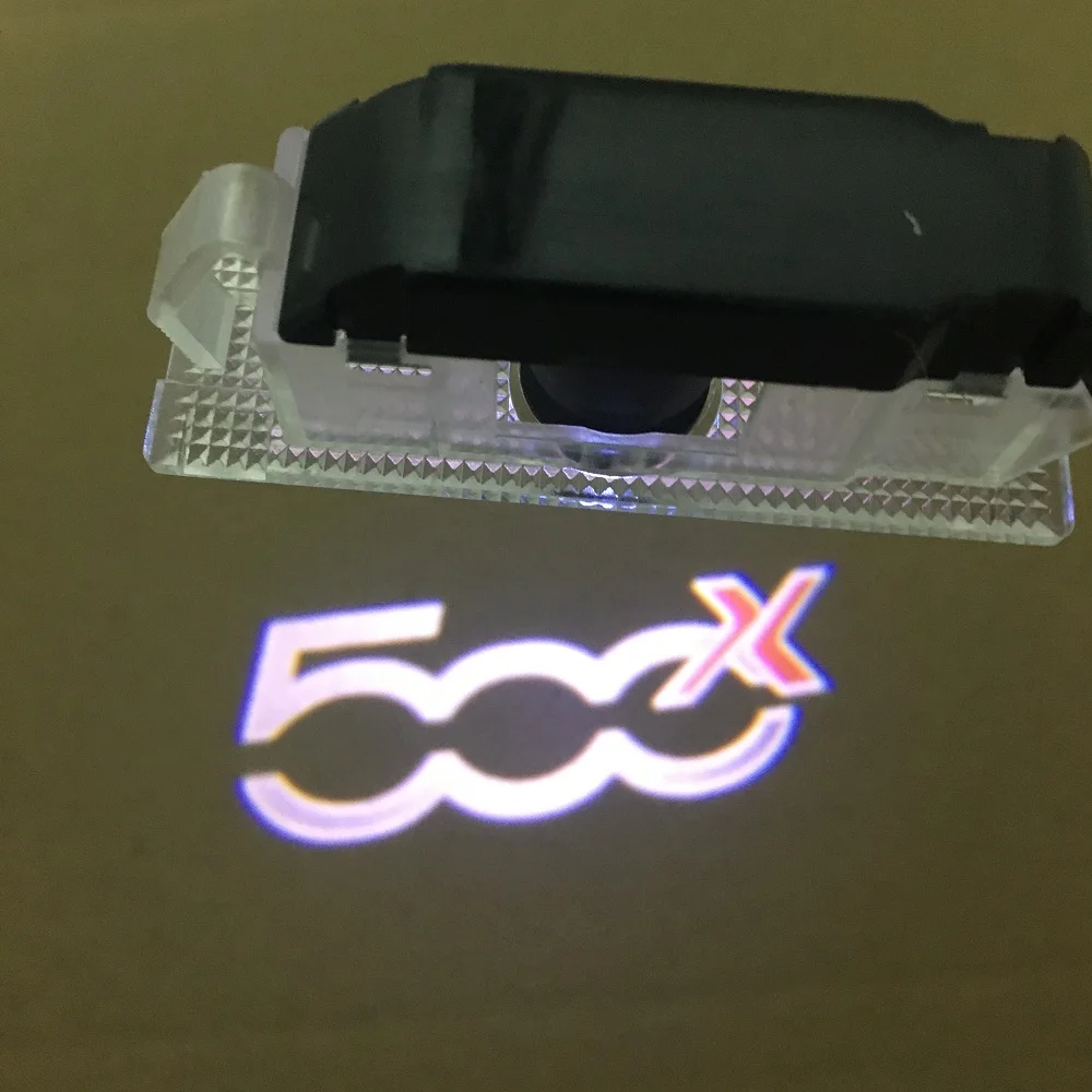 

2pcs LED Courtesy Light Car Door Light 500X Logo Light For FIAT 500X 500L 500 PUNTO Car Styling FIAT Car Door Atmosphere Lamp