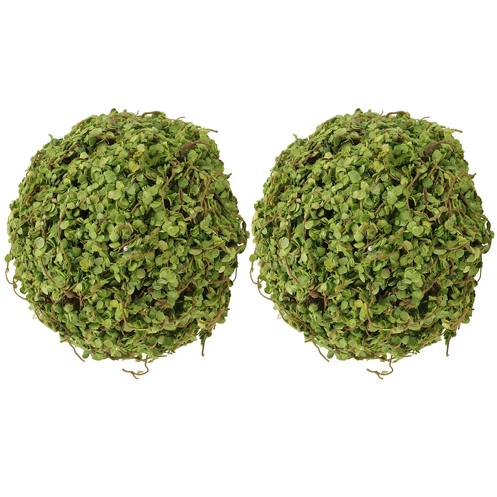 

Topiary Artificial Filler Faux Decor Bowl Green Spheres Garden Boxwood Hanging Vase Stones Fake Half Terrarium Round Lifelike