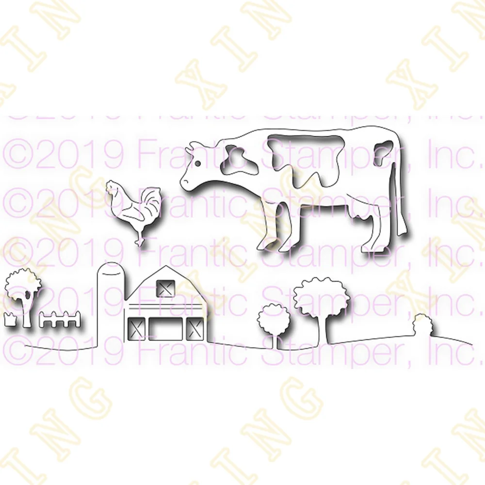 

On the Farm Metal Cutting Dies Scrapbook Diary Decoration Stencil Embossing Template Diy Greeting Card Handmade New Arrival