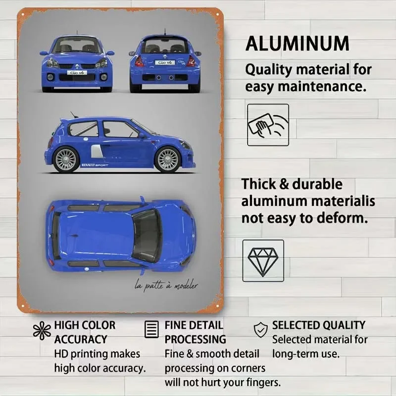 Металлические знаки Renault Clio V6 автомобильный постер винтажный декор ретро
