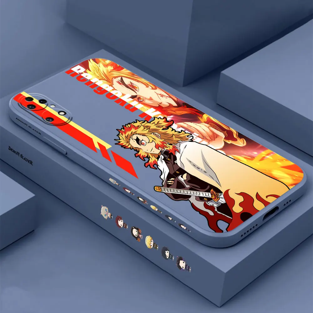 Demon Slayer Rengoku Kyoujurou Phone Case For Huawei P60 P50 P40 P30 P20 Mate 50 40 30 20 20X 10 Colour Liquid Silicone Cover