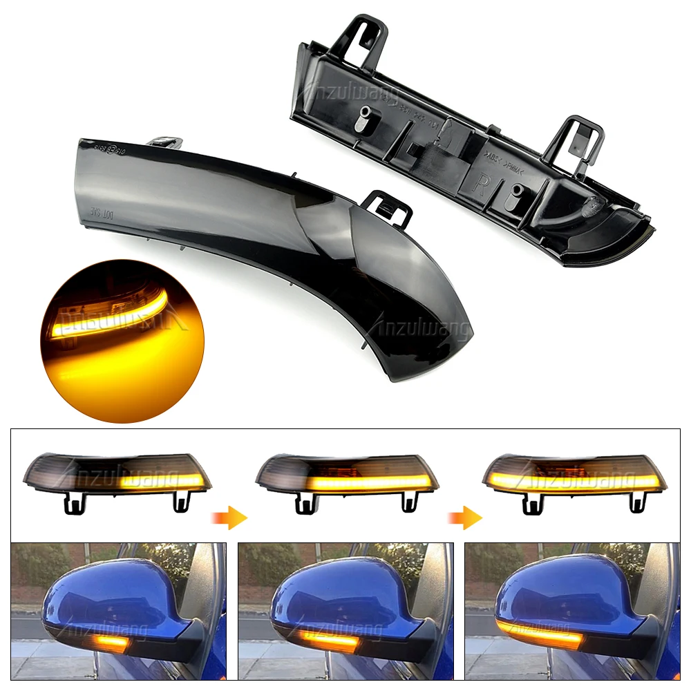 

Pair LED Side Wing Rearview Mirror Dynamic Indicator Blinker Flowing Turn Signal Light for VW GOLF 5 MK5 Jetta Passat B5.5 B6