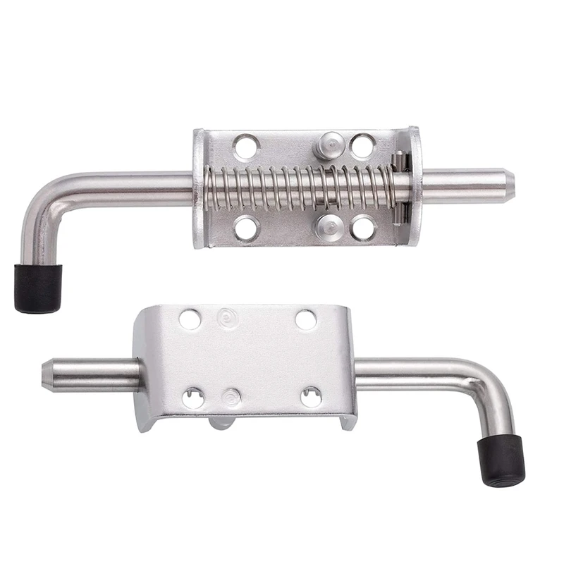 

304 Stainless Steel 6.5Inch Spring Pin Latch Lock Assembly For Doors Cabinets And Utility Trailer Gate - Heavy Duty