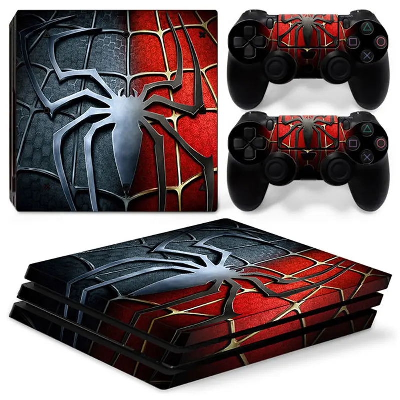 Виниловая наклейка Marvel Spiderman Venom для консоли PS4 Pro и 2 контроллеров, наклейка на корпус и аксессуары для игры.