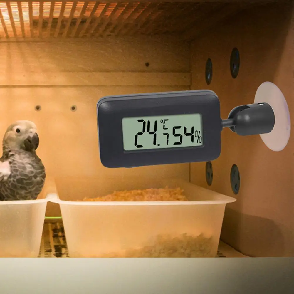 

Цифровой мини-гигрометр на присоске, вращающийся на 360 градусов, для ящериц, змей, пауков