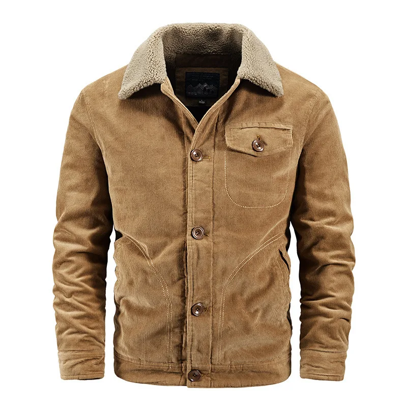 

Abrigos de pana para hombre, chaquetas ajustadas de plumón, chaquetas informales, prendas de vestir más gruesas a la moda,