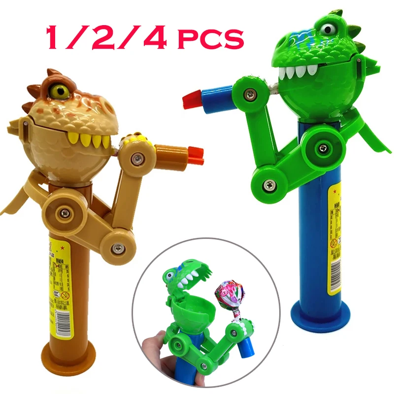 

1/2/4 PCS Creative Lollipop Robot Holder Dinosaur Eat Lollipop Pop Ups Case Candy Storage Cool Decompression Toy Gifts for Kids