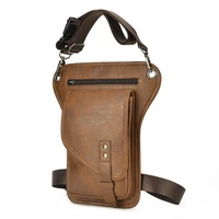 men belt fanny waist pack drop leg bag tablet pouch leather multifunction design small messenger bag fashion travel pouch male