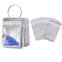 100pcstransparent plastic self adhesive sealed bags metal ring 5d diy diamond painting tool drill stone storage sealing bag