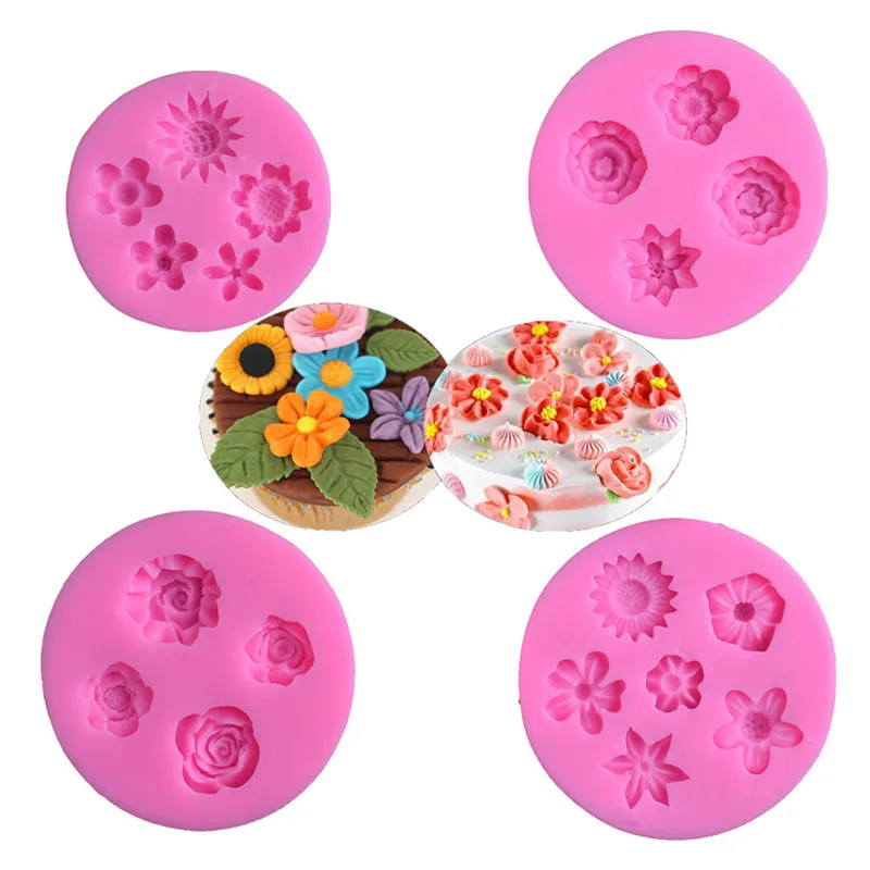 

Rose Flower Silicone Moulds Candy Polymer Clay Mold Chocolate Party Baking Wedding Cupcake Topper Fondant Cake Decorating Tools