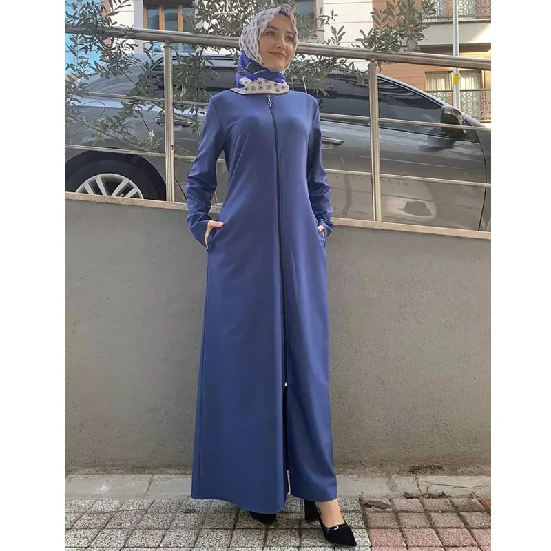 Рамадан ИД молния открытая абайя Дубай мусульманская индийская одежда для мусульманских женщин Африканское искусственное платье арабское...