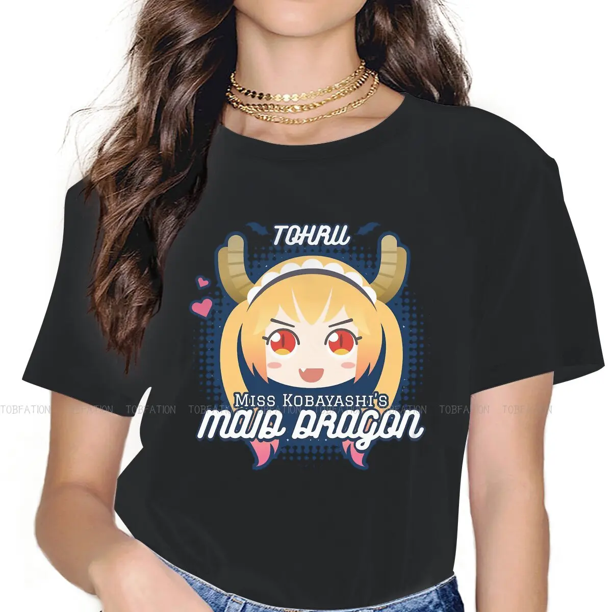 Tohru женские рубашки Miss Kobayashis Дракон горничная аниме свободная винтажная женская