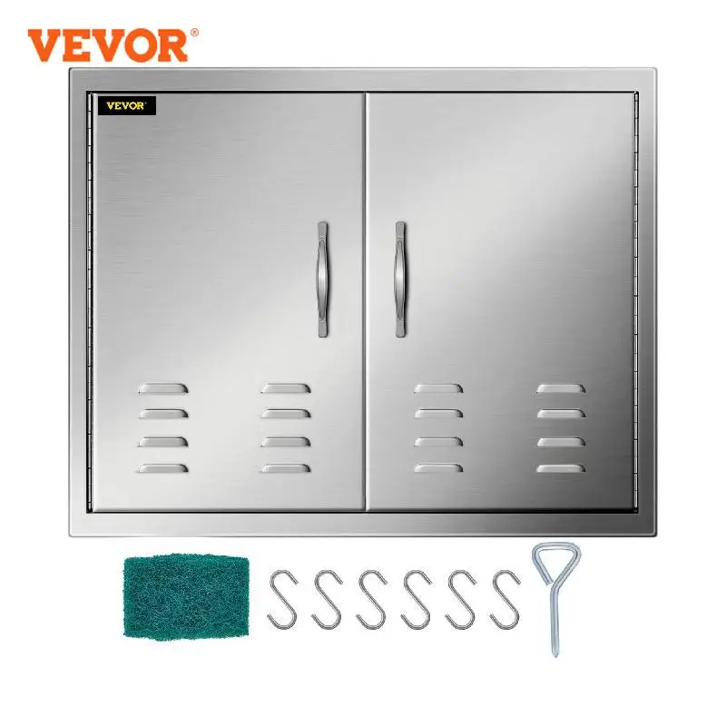 

VEVOR 30 x 21 In Outsides Kitchen Door Stainless Steel with Ventilation Waterproof Storage Cabinet Durable Safe for BBQ Island