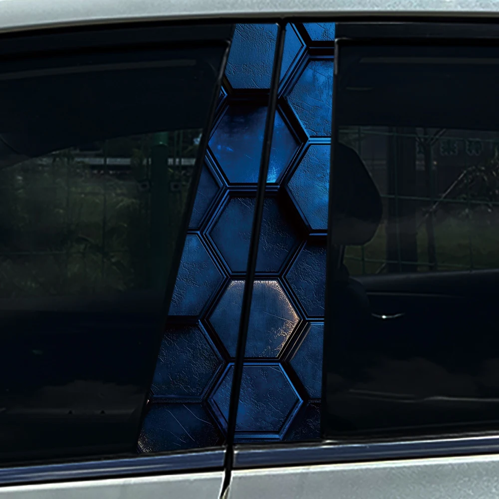 

Сотовые шестигранные автомобильные наклейки на центральную стойку автомобиля, украшение для центральной колонны, царапины, водонепроницаемые наклейки, автомобильные аксессуары