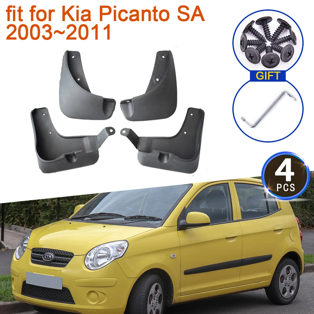 

4x Брызговики для Kia Picanto SA 2005 Morning 2003 ~ 2011 2008 Аксессуары Брызговики Крыло Брызговики Крышка Откидная створка Передняя Задняя Авто