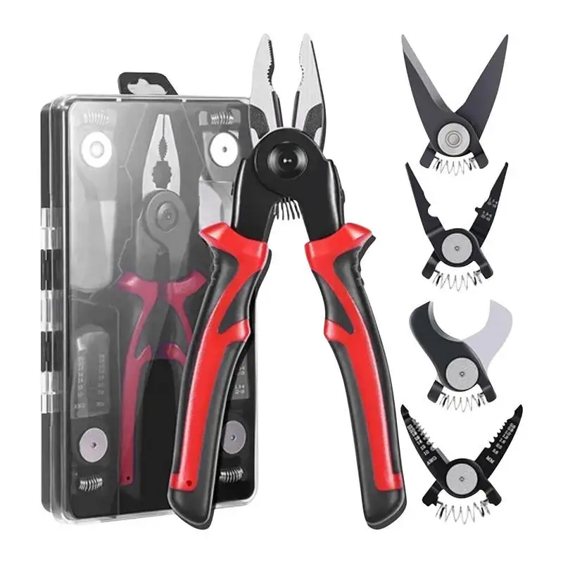 

5 In 1 Combination Pliers Kit Heavy Duty Portable All Purpose Multifunctional Plier Tool Efficient Sturdy Interchangeable Plier