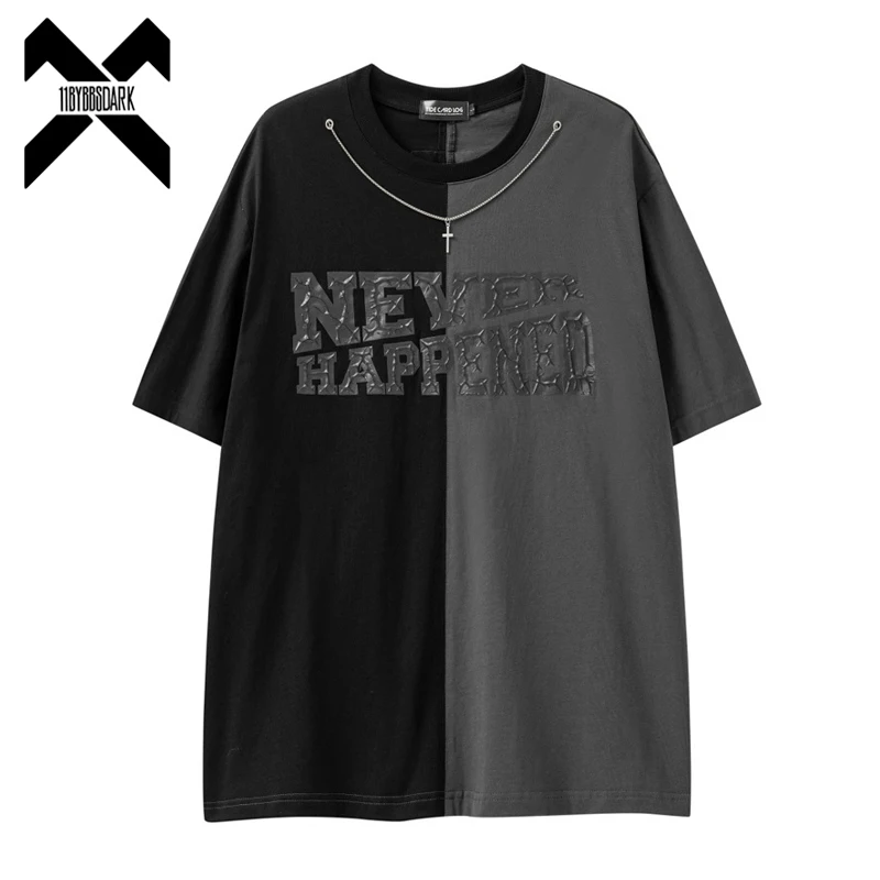 

Hip Hop Streetwear T-Shirt Men Patchwork Design T Shirt 2023 Summer Couple Short Sleeve Tshirt Harajuku Cotton Loose Tops Tees