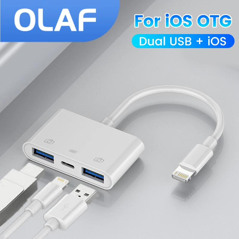 

USB Adapter For iphone ipad Lightning To USB 3.0 OTG Fast Charge Data Converter Keyboard Camera Flash Driver Expander Splitter