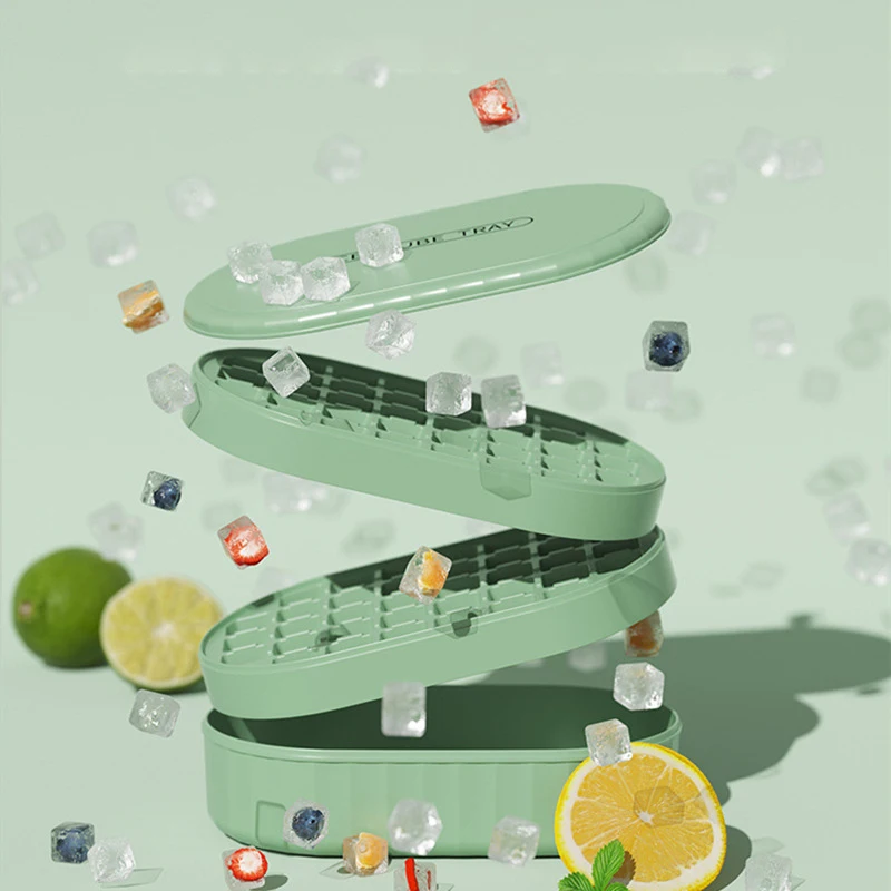 

Ice Cube Mold Large-capacity Silicone Ice Tray Household Ice Storage Ice-making Box with Lid Refrigerator Frozen Ice Cubes