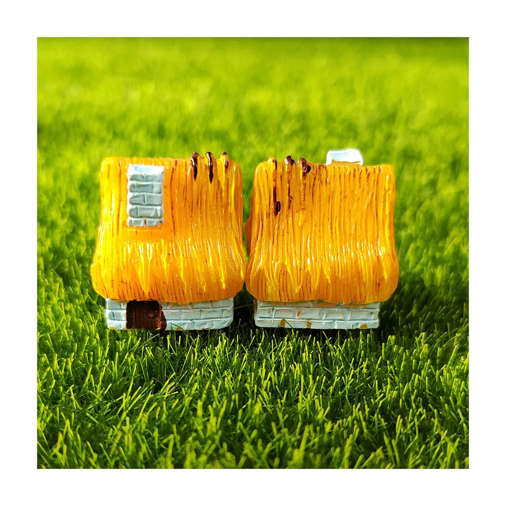 

Mini Fairy Garden Straw House Statue 3D Doll House Toys Gifts DIY Accessories Decoration Miniature