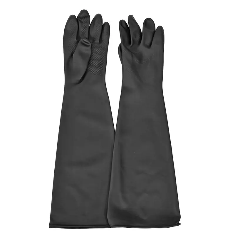 Фото Перчатки для пескоструйной обработки Blast Rubber, 60 см, черные, прочные, для пескоструйных аппаратов и камер, запчасти для пескоструйщиков №1