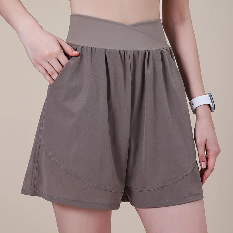 

Шорты женские спортивные трапециевидные с карманами, для похудения и бега, фитнеса, йоги