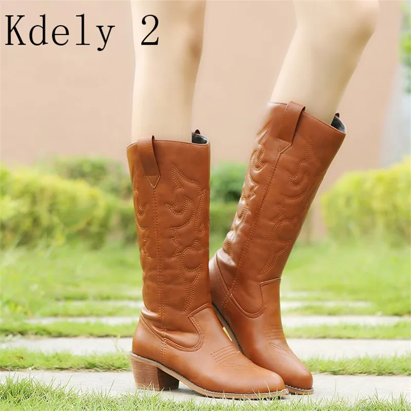 

Женские кожаные сапоги на высоком каблуке, Размеры 35-43