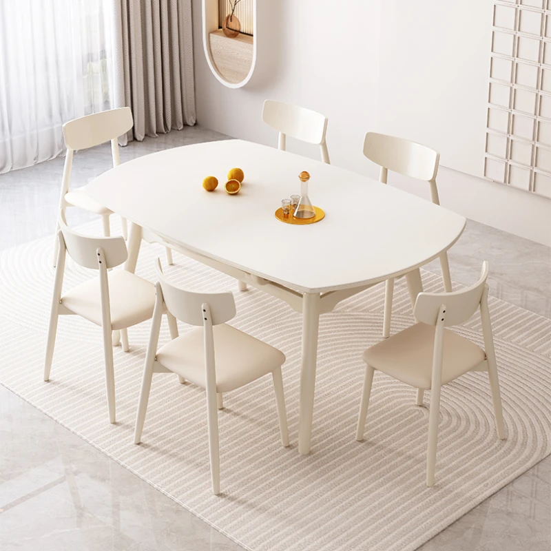 

Round Modern Dining Tables Nordic Luxury Design Extendable Dining Tables Kitchen Living Room Mesas Comedor Home Furniture SR50DT