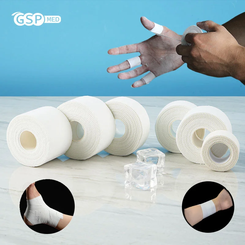

Sport Athletic Tape 100% Cotton White Adhesive Bandage Binding Strain Injury Care Finger Ankle Wrist Support Physio Muscle Care