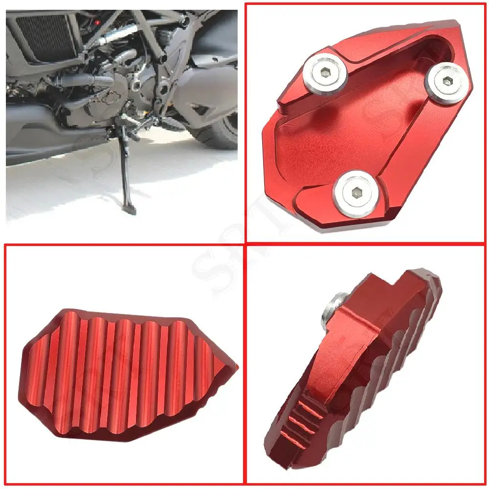 Motorcycle Accessories Kickstand Side Stand Extension Pad Enlarger Plate For Ducati DIAVEL 1200 2010-2016