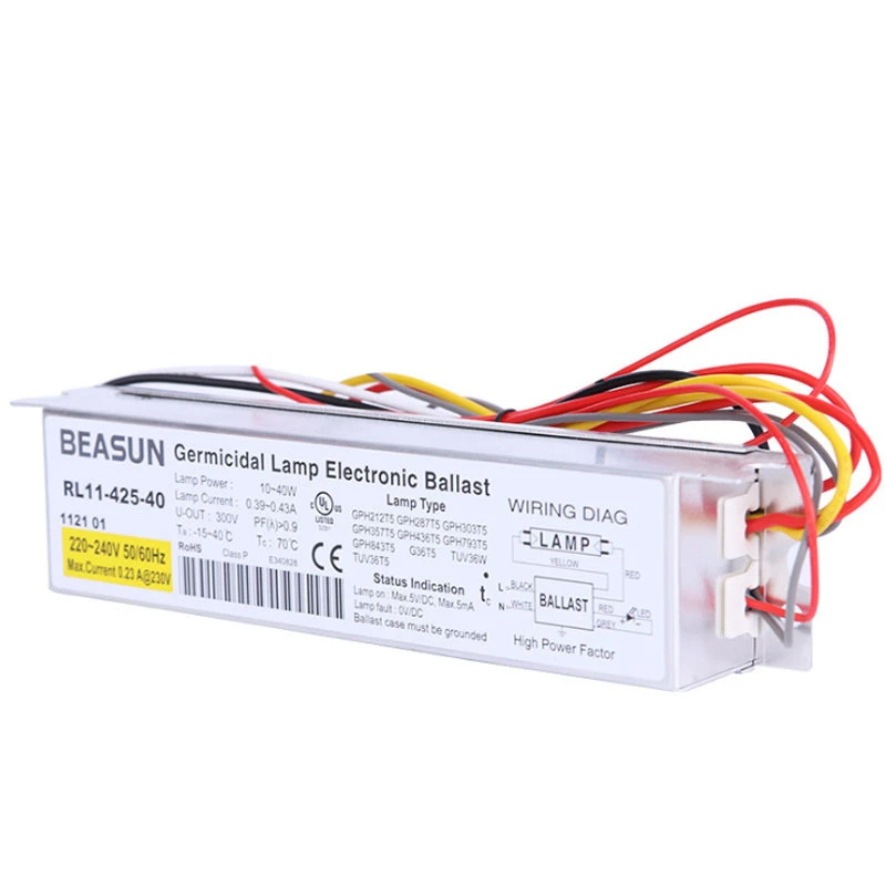 УФ-лампа для дезинфекции, электронный балласт, 10-41 Вт, универсальный тип RL11-425-40 YL1-425-40 для ультрафиолетовой трубки 21–40 Вт