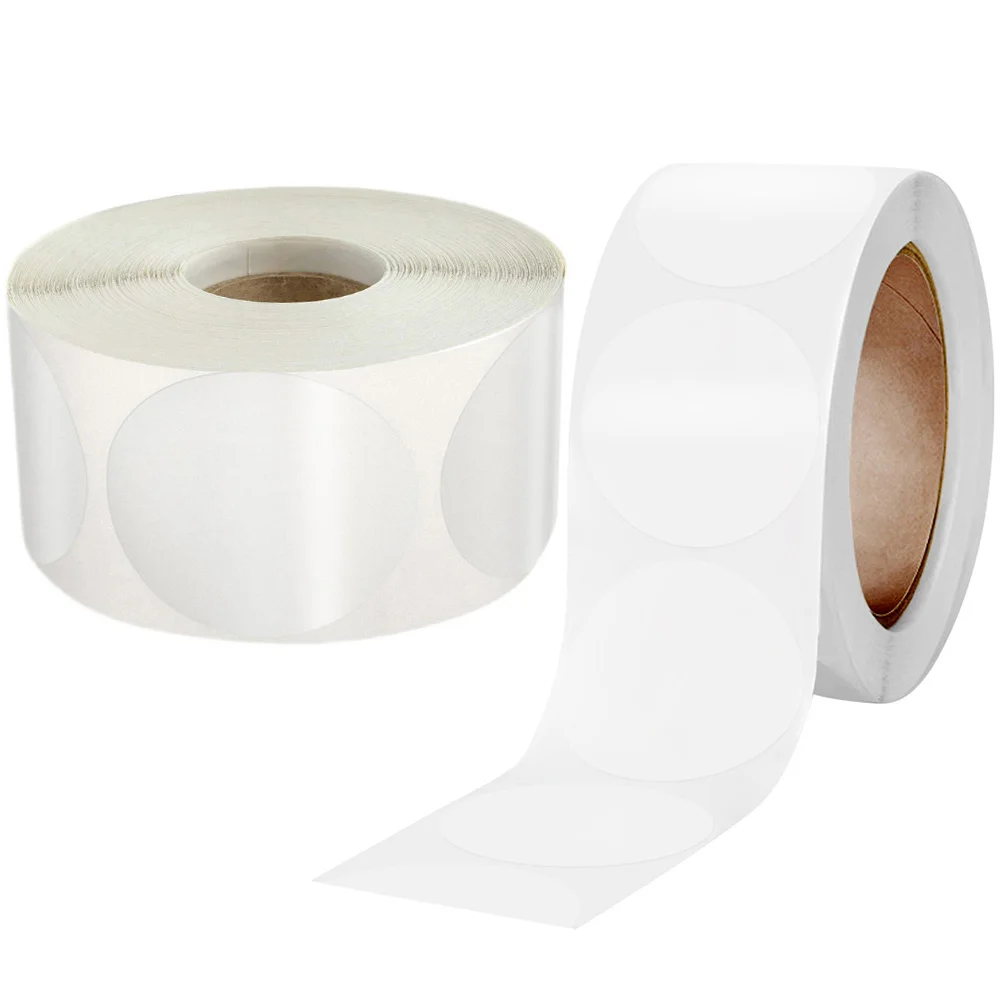 

2 Rolls Circle Labels Round Transparent Sticker Clear Envelope Stickers Retail Package Seal Seals