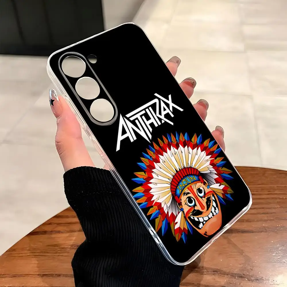 Фото Чехол для телефона с изображением рок-группы A-Anthrax для Samsung A23 A33 A53 A52s A35 AA14 A16 5G A52, прозрачный чехол. №3