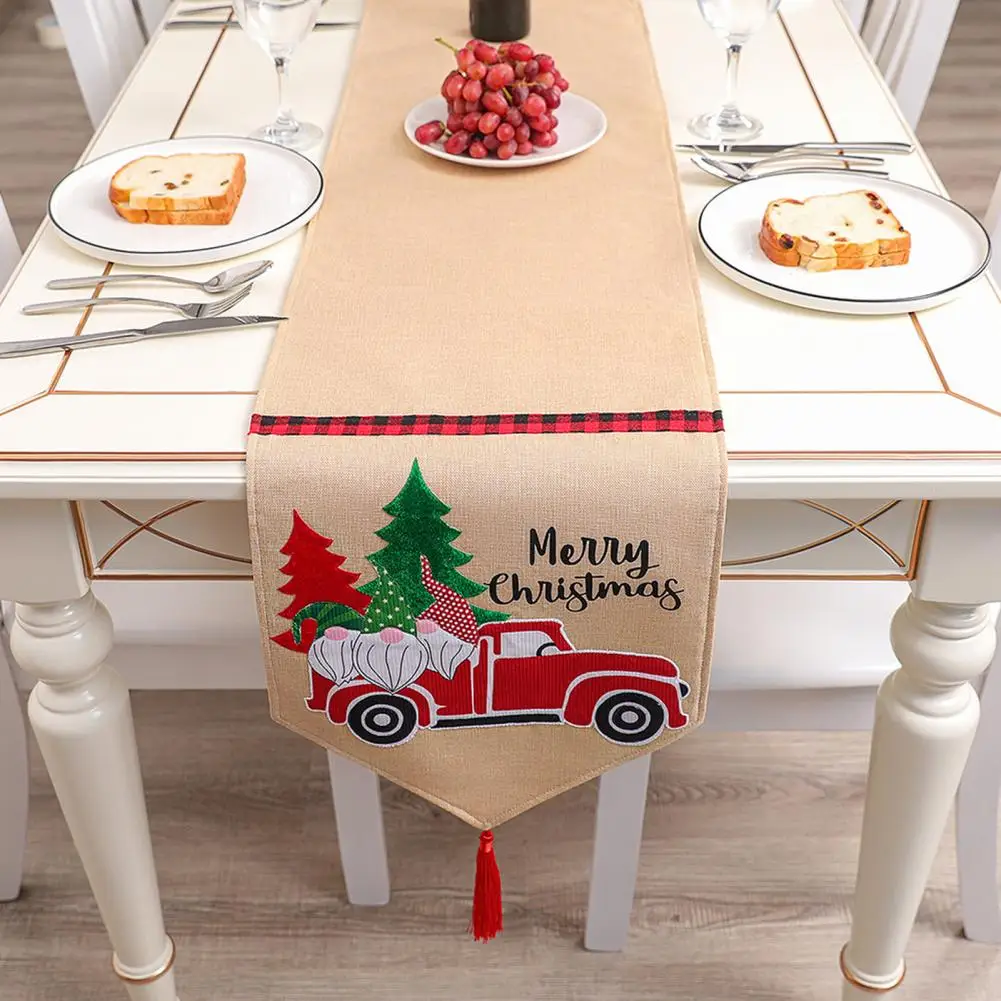 

Рождественская скатерть, Жаккардовая скатерть для стола, многофункциональная скатерть с кисточками, скатерть для стола с тонкой строчкой, ...