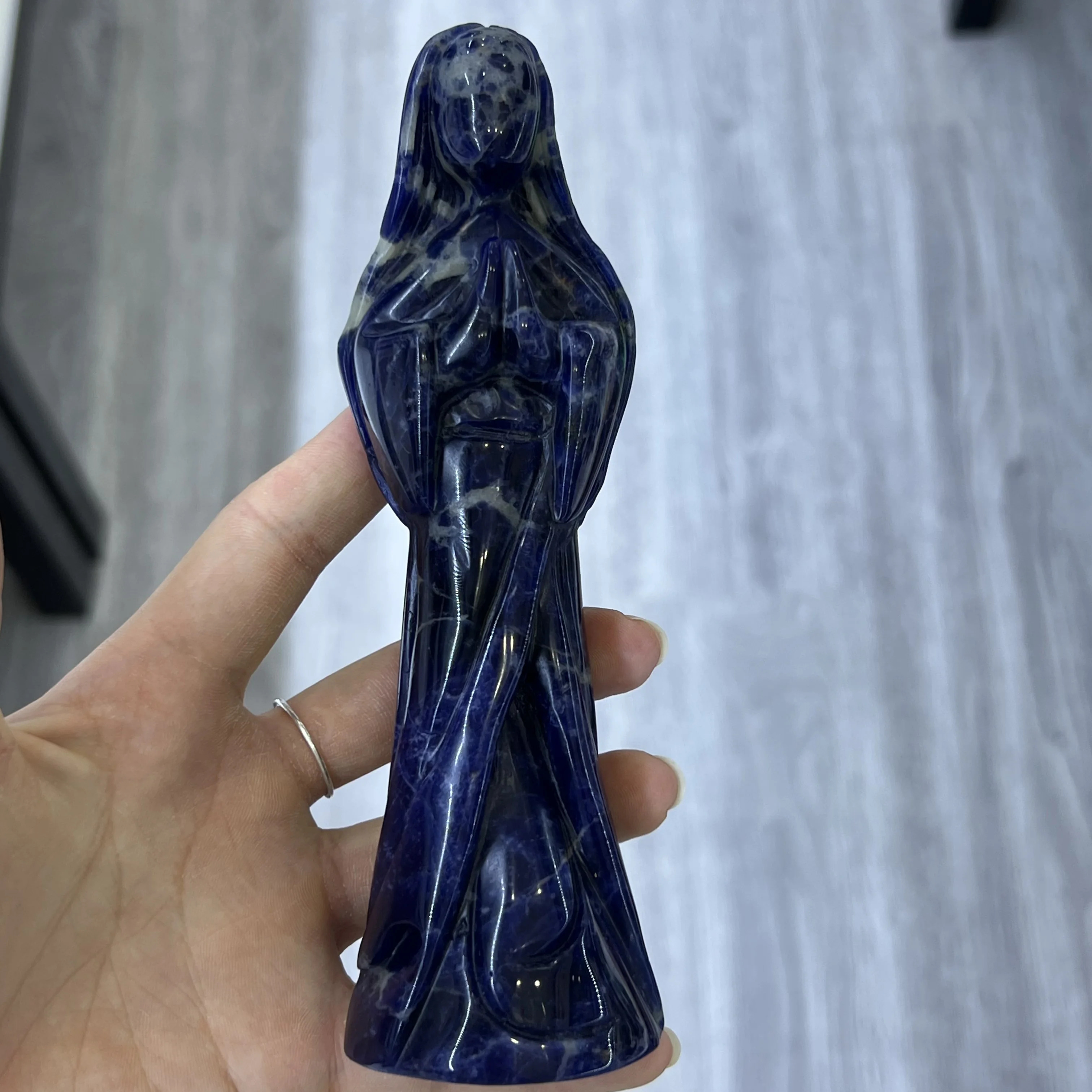 

Натуральный Лазурит минеральная резьба Дева Мария религиозное декоративное украшение