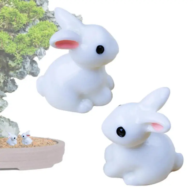 

Миниатюрные фигурки кроликов из смолы, миниатюрные украшения в виде кроликов, миниатюрные Ландшафтные аксессуары «сделай сам» для сказочн...