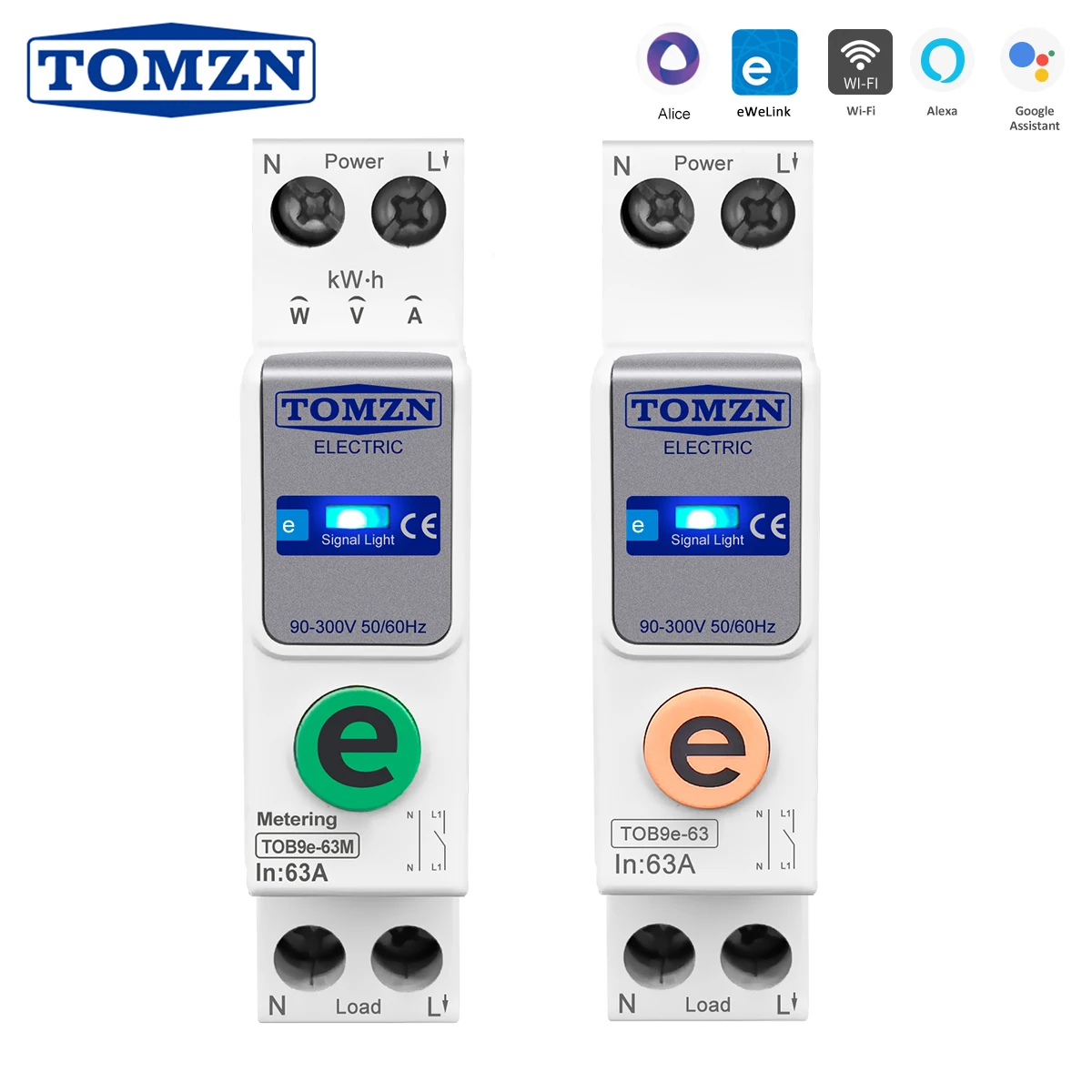 

TOMZN WiFi Умный автомат с датчиком энергии 63A