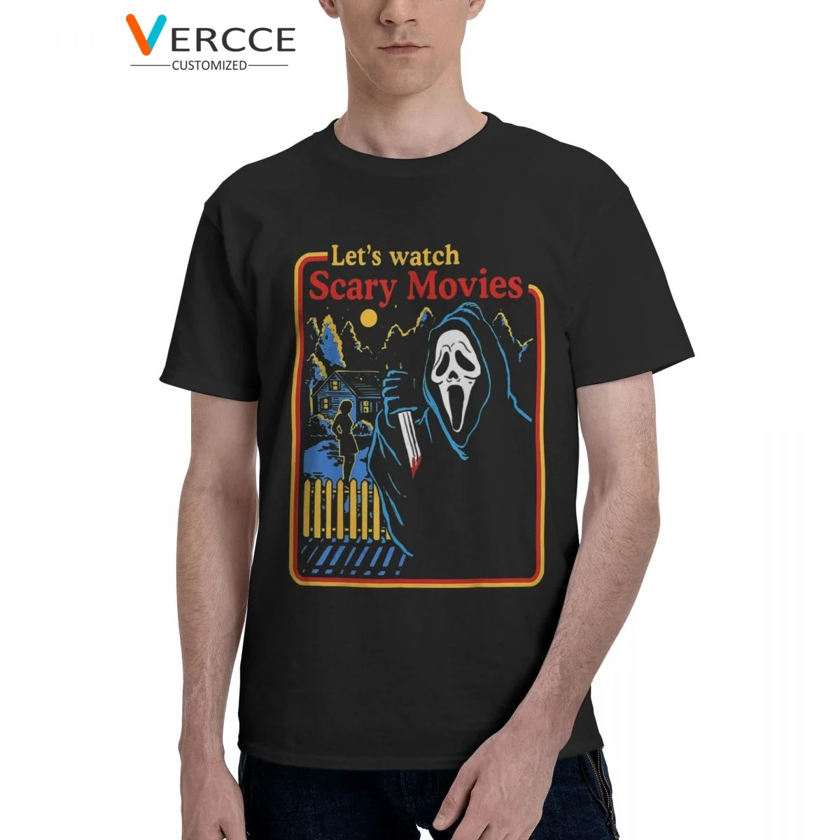 

Screaming Ghostface Scary Movies Horror Vintage Retro T Shirt Cotton High Quality Tees O-neck Clothing T Shirts For Men Women