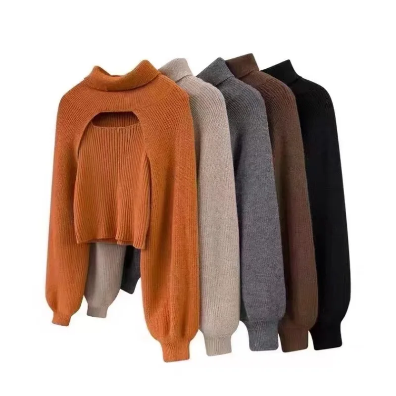 

Autumn Knit Sweater Pullover Winter Sweaters for Women Long Sleeved Bottoms Top for High Quality Beautiful Top Jumper Chic 28273