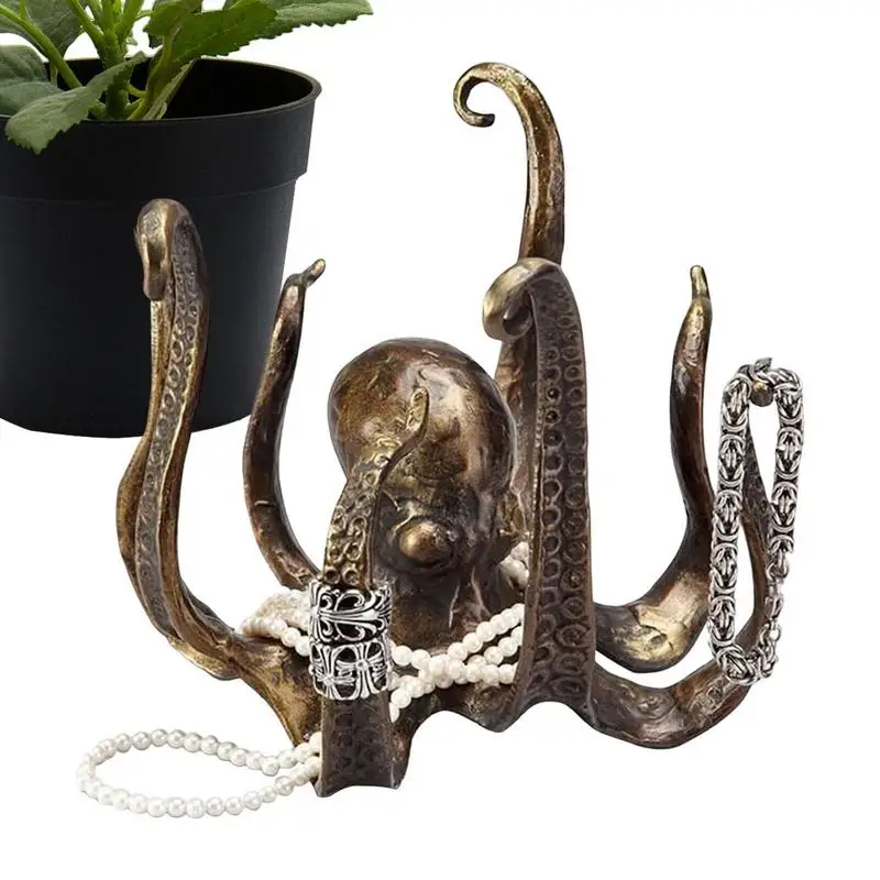 

Octopus Coffee Mug Holder Coffee Storage Holder Hooks Fun Cup Holder Jewelry Holder Octopus Sculpture Crafts Vintage Style Resin