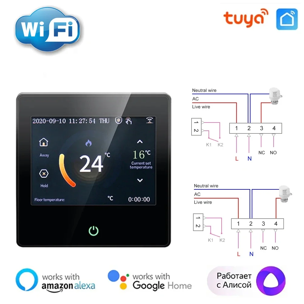 Умный беспроводной термостат Tuya Wi-Fi контроллер для нагрева воды/электрического