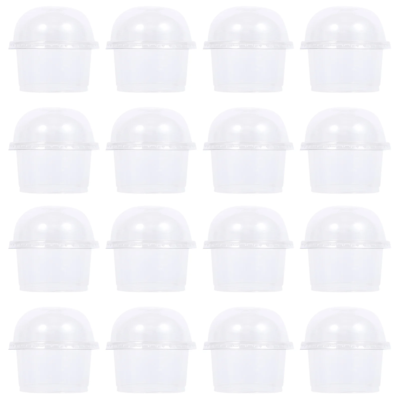 

50 Pcs Disposable Dessert Cup Clear Cups Salad Containers Set Plastic Cupcake Tray