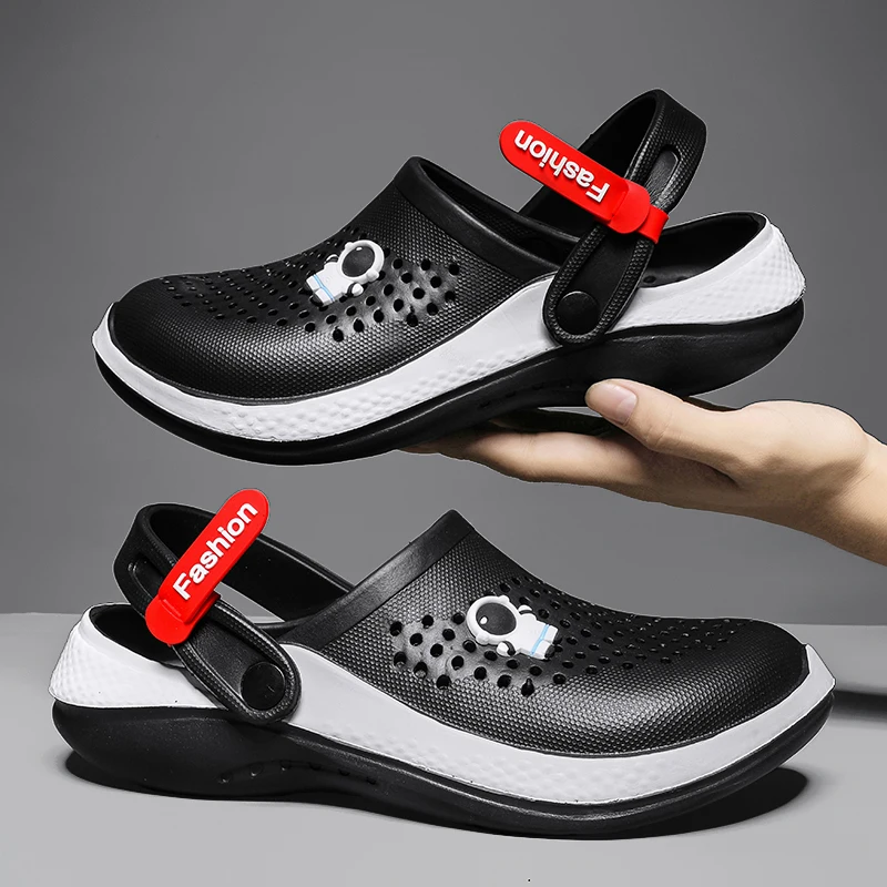 

Sandals for Men Black White Breathable Home Slippers Outdoor Fashion Garden Shoes Couple Water Shoes Women Sandals