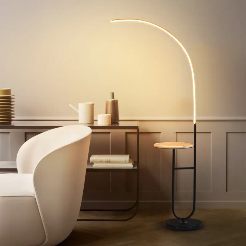 

Nordic Minimalism Curve Modern Vertical Fishing Tricolor LED Floor Lamp for Living Room Bedroom Decor Corner Reading Fixture