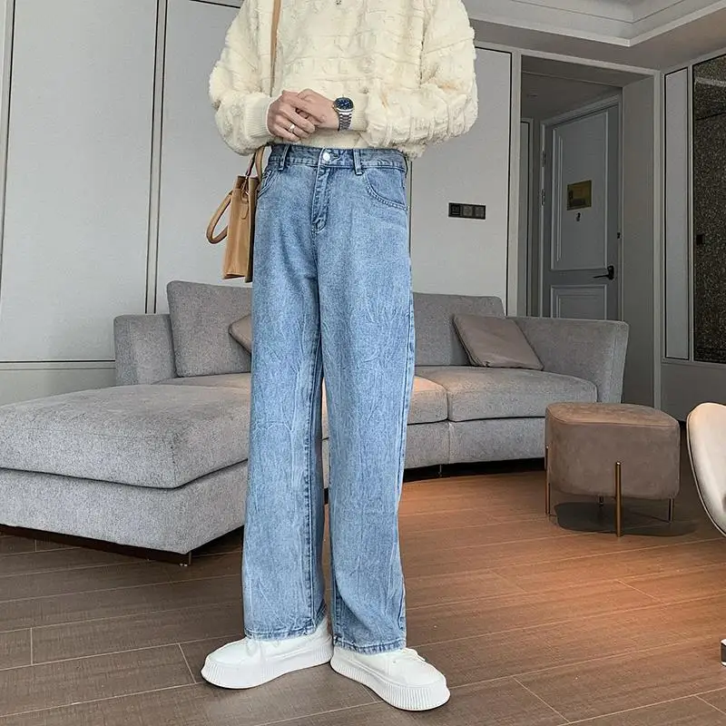 Korea Y2K Clothes Men's Harajuku Vintage Jeans Skinny Denim Pants Casual Trousers Men Cowboy Clothes Straight Male Suits Pants