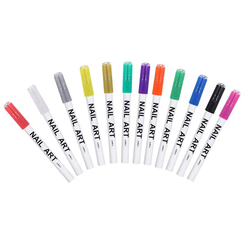 

Маникюрный маркер, 12 инструментов, ручка для лака для ногтей для подарка, выбор, высокая цветопередача, «сделай сам» для творчества