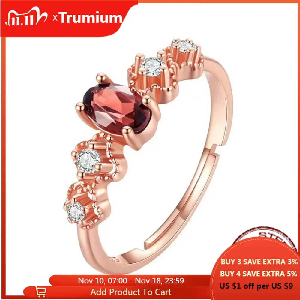 Женское кольцо из серебра 100% пробы с натуральным гранатом