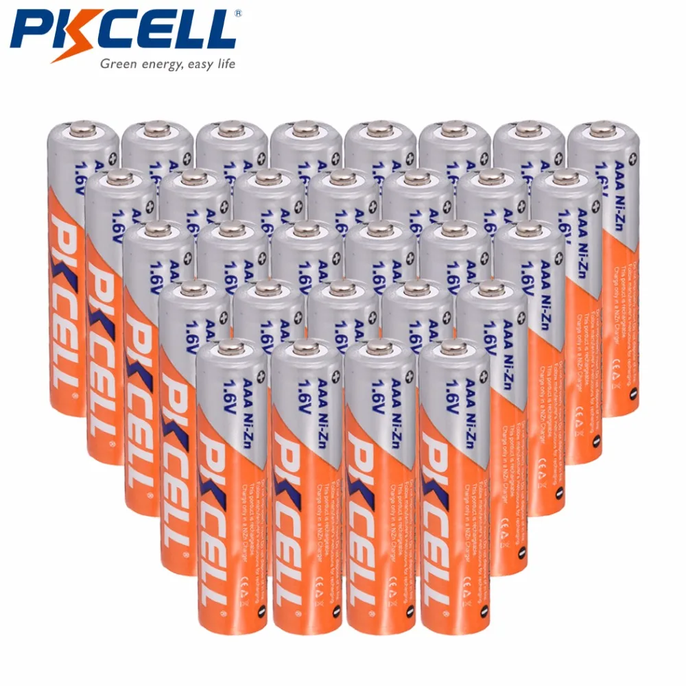 

30 никель-цинковых аккумуляторов PKCELL 1,6 МВт/ч, в, AAA, аккумуляторные батареи 3A