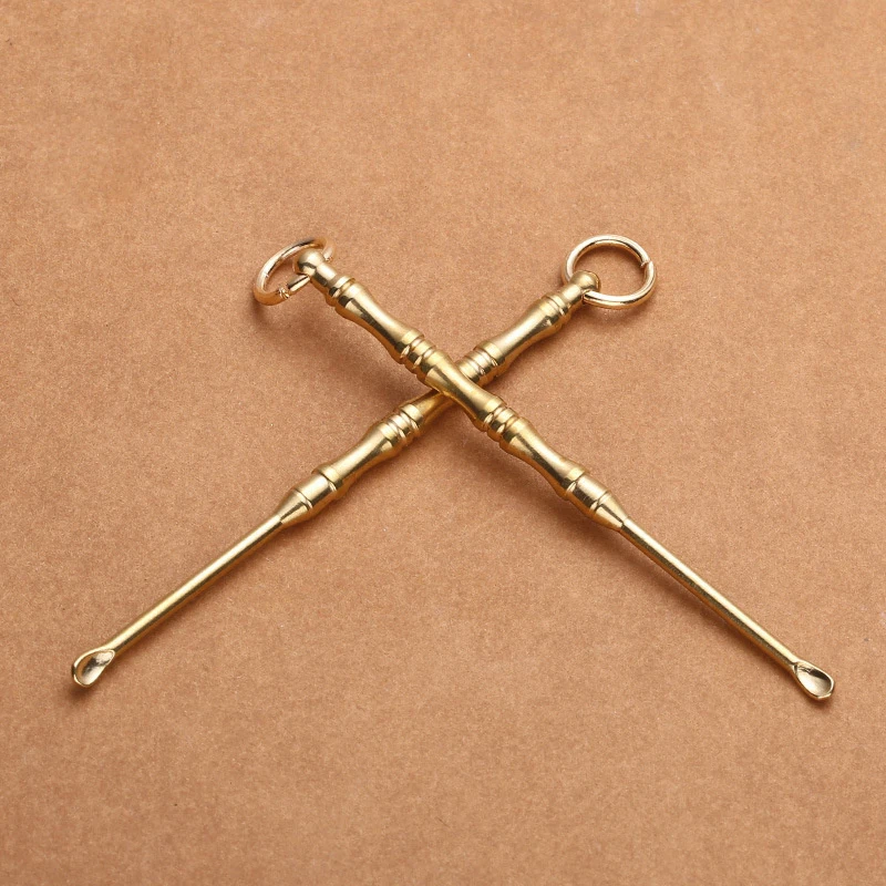 Новый стиль цепочка для ключей из твердой меди и бамбука подвеска винтажная